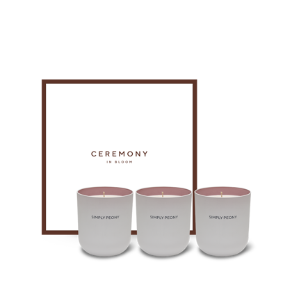 Simply Peony Scented Candle Trio Set